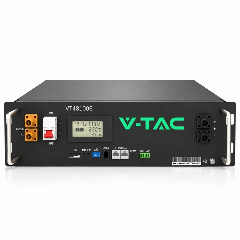 V-TAC Σύστημα Αποθήκευσης Ενέργειας LiFePO4 τύπου rack 5.12KWh 51.2V 100Ah με Οθόνη, BMS 100A, CEI-021 11377 V-TAC Σύστημα Αποθήκευσης Ενέργειας LiFePO4 τύπου rack 5.12KWh 51.2V 100Ah με Οθόνη, BMS 100A, CEI-021 11377