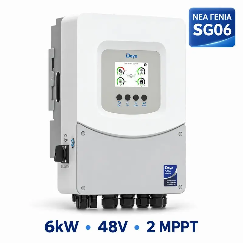 Deye SUN-6K-SG06LP1-EU-BM2 Hybrid Inverter 6kW 48V SG06 Deye SUN-6K-SG06LP1-EU-BM2 Hybrid Inverter 6kW 48V SG06