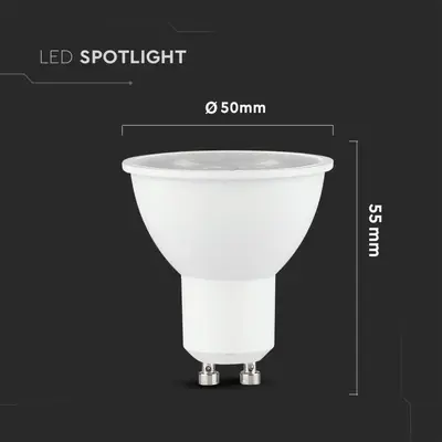 V-TAC - Φωτιστικό LED Chip CREE GU10 7,5W 110° Κάλυψη Ματ 4000K