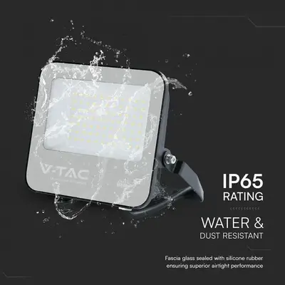 50W FLOODLIGHT-CREE CHIP CCT:4000K BLACK BODY GREY GLASS (135LM/W) 6YRS WARRANTY IP65