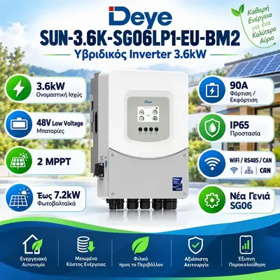 Deye SG06 Hybrid Inverter 3.6kW Low Voltage 48V 2 MPPT
